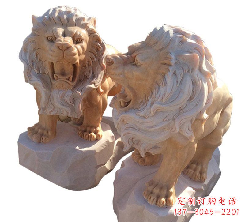 张掖晚霞红欧式西洋狮子雕塑