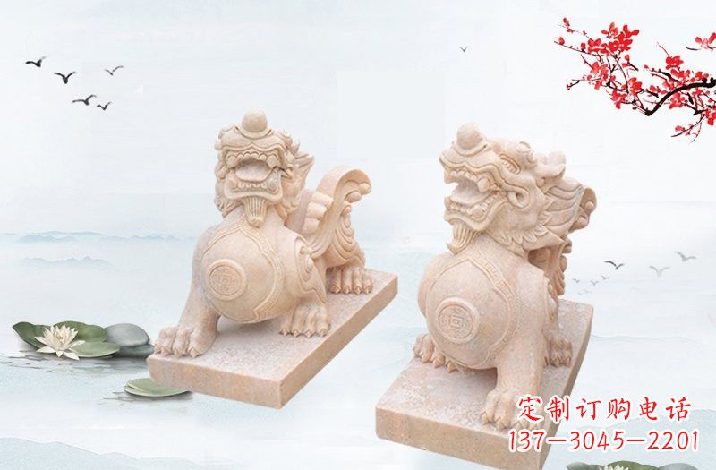 张掖晚霞红貔貅雕塑 (2)