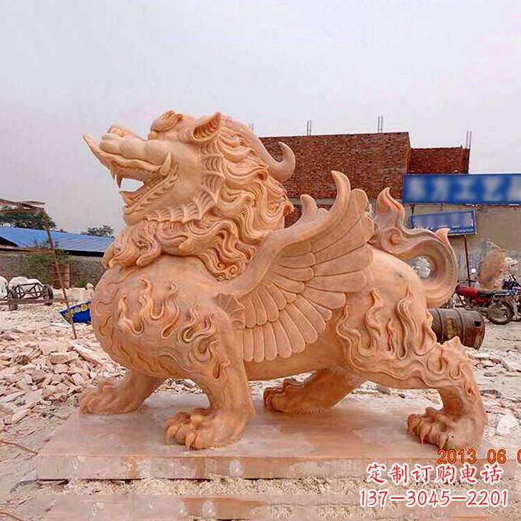 张掖晚霞红貔貅雕塑