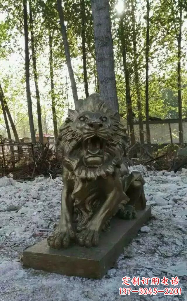 张掖卧着的西洋狮子铜雕 (2)