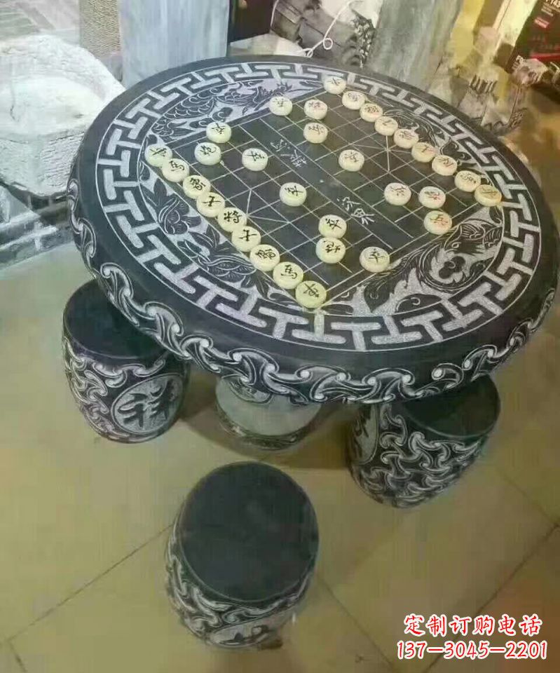 张掖下象棋石桌凳