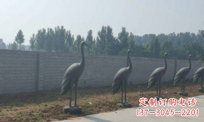 张掖仙鹤抽象铜雕 (2)