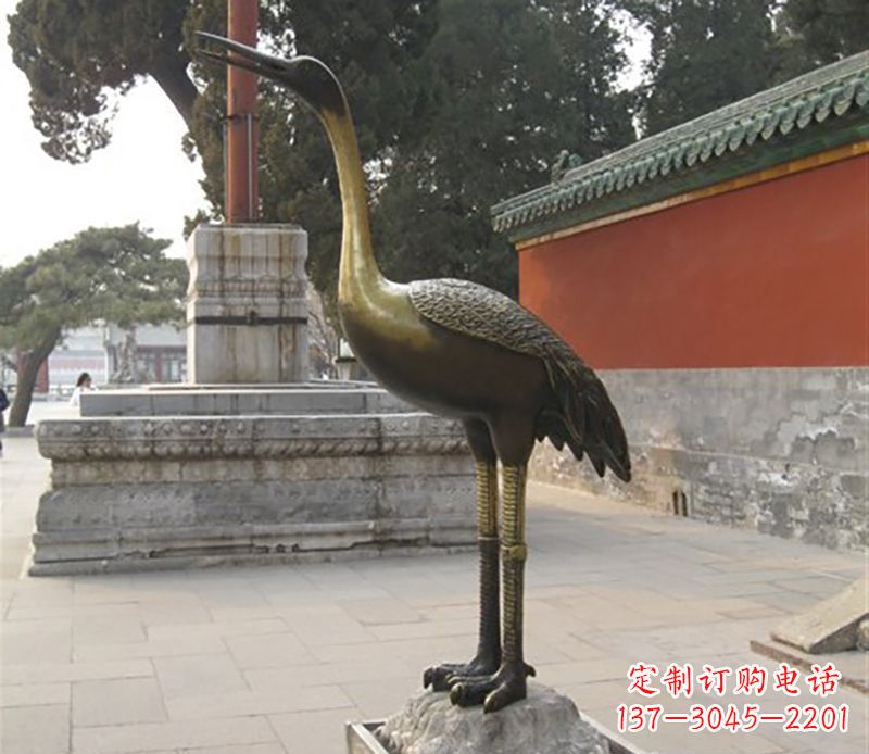 张掖仙鹤动物铜雕 (2)