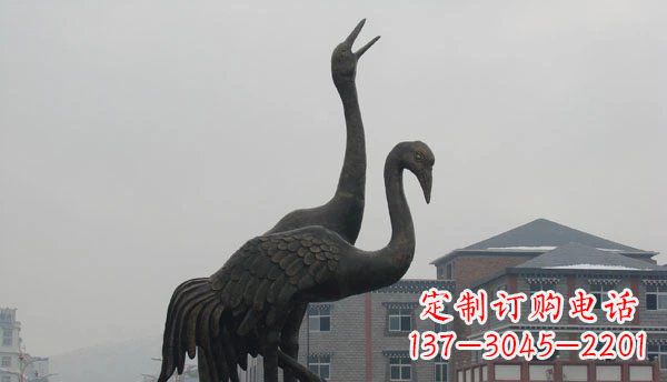 张掖仙鹤公园景观铜雕