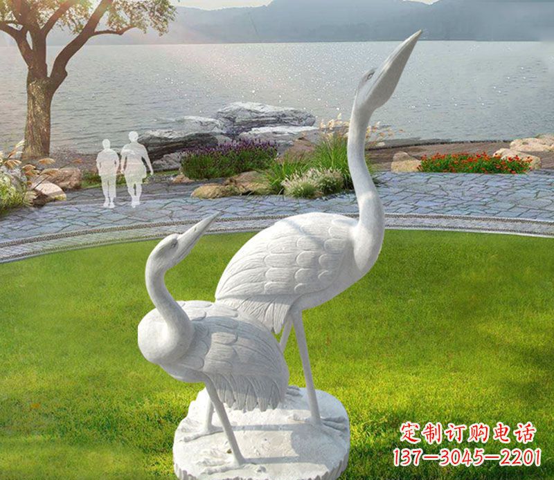 张掖仙鹤石雕公园动物雕塑