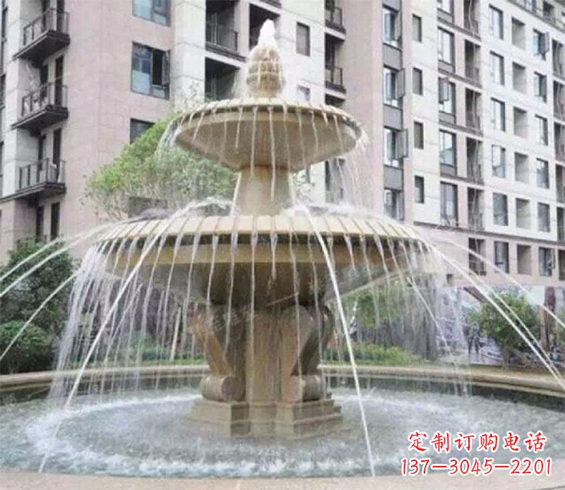 张掖小区大型喷泉景观石雕