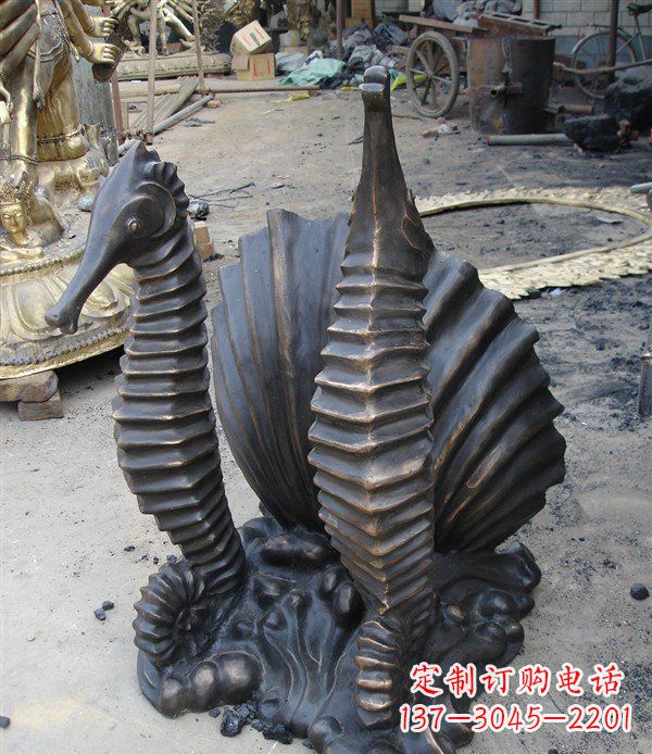 张掖小区动物海马铜雕