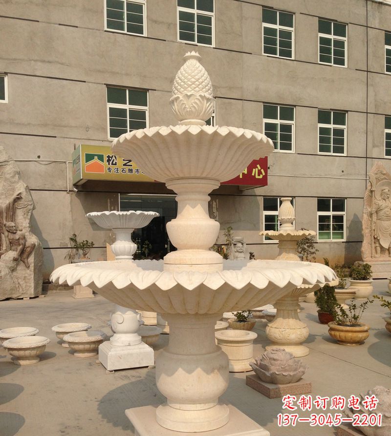 张掖小区景观菠萝式喷泉石雕