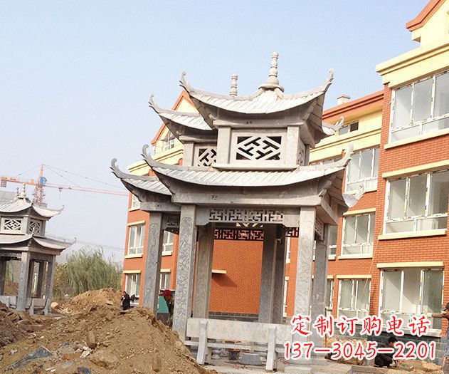 张掖小区景观大理石凉亭石雕