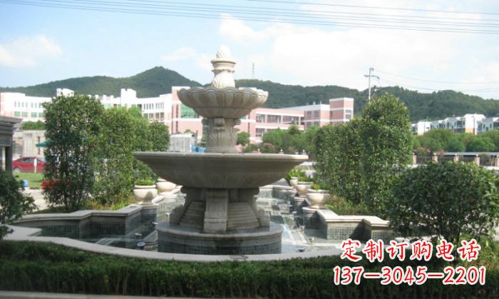 张掖小区景观大理石喷泉石雕 (2)