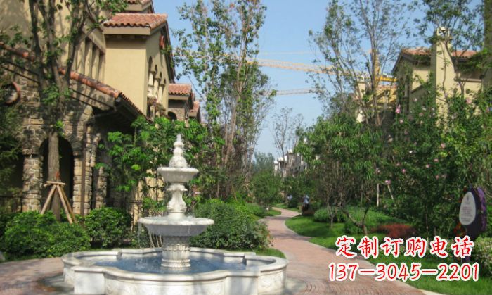 张掖小区景观大理石喷泉石雕 (5)
