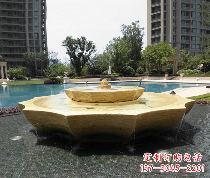 张掖小区景观大理石喷泉石雕 (6)