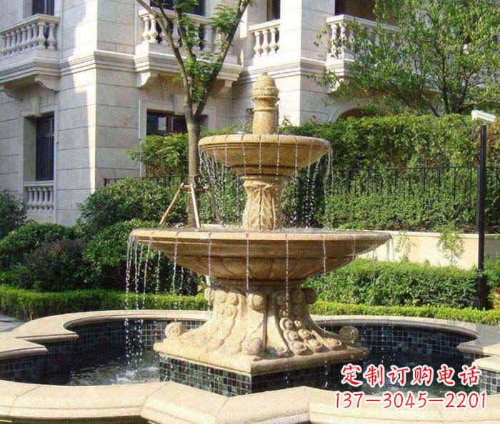 张掖小区景观大型喷泉石雕 (2)