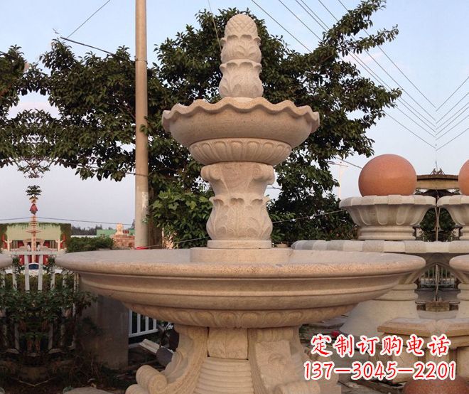 张掖小区景观大型喷泉石雕 (4)