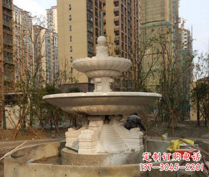 张掖小区景观大型喷泉石雕 (3)