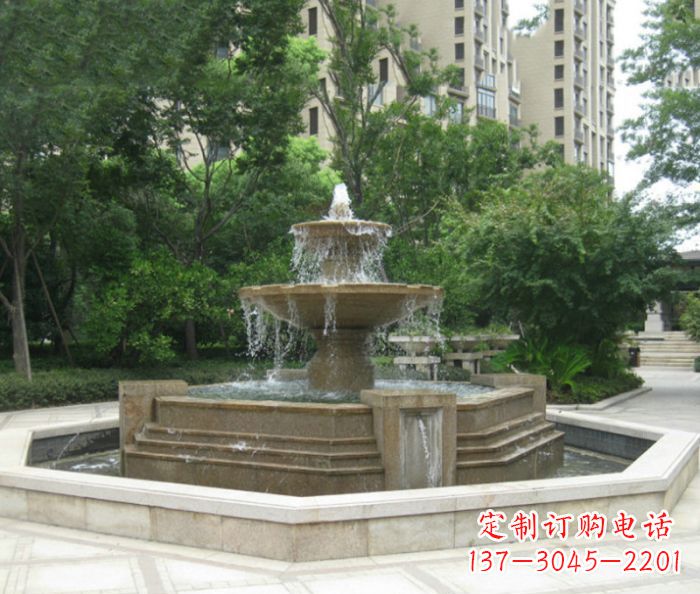 张掖小区景观大型喷泉石雕 (7)