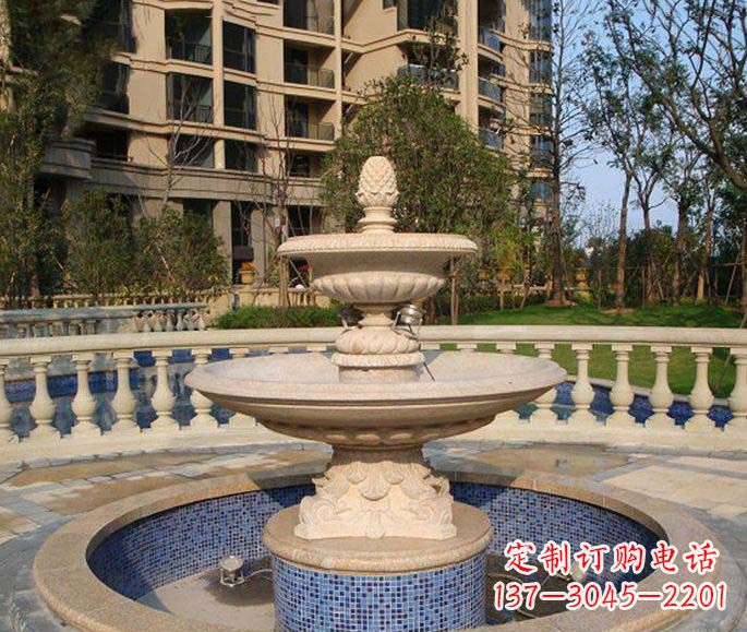 张掖小区景观多层喷泉石雕