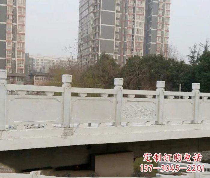 张掖小区景观汉白玉石雕栏板 (2)