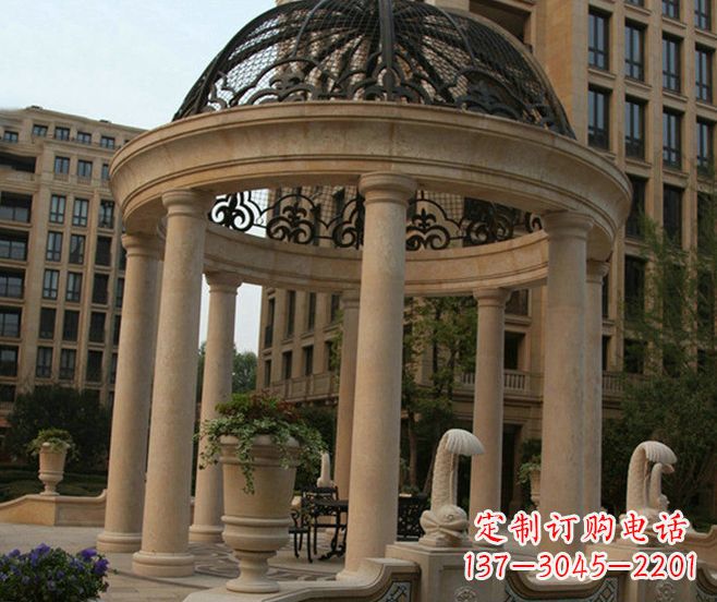 张掖小区景观欧式石雕凉亭