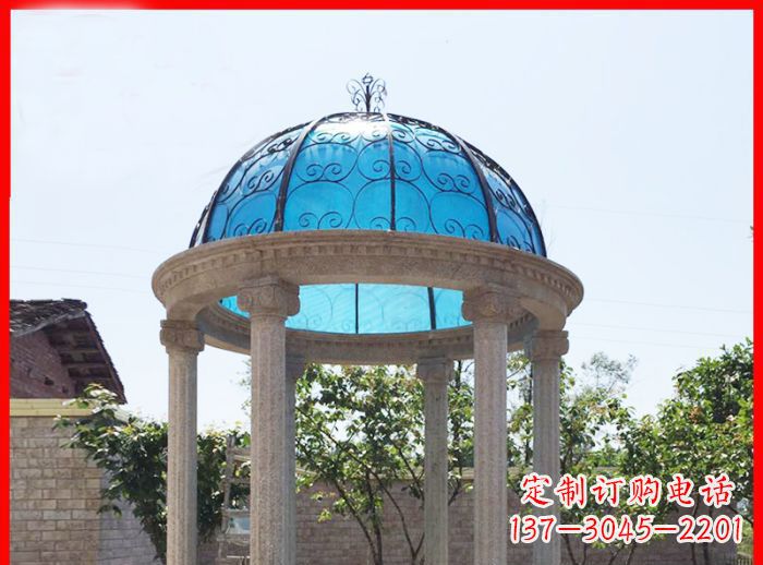 张掖小区欧式圆顶凉亭石雕_2
