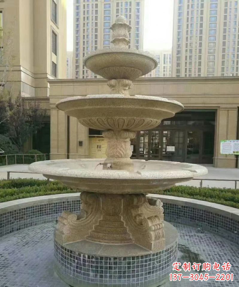 张掖小区喷泉石雕 (2)