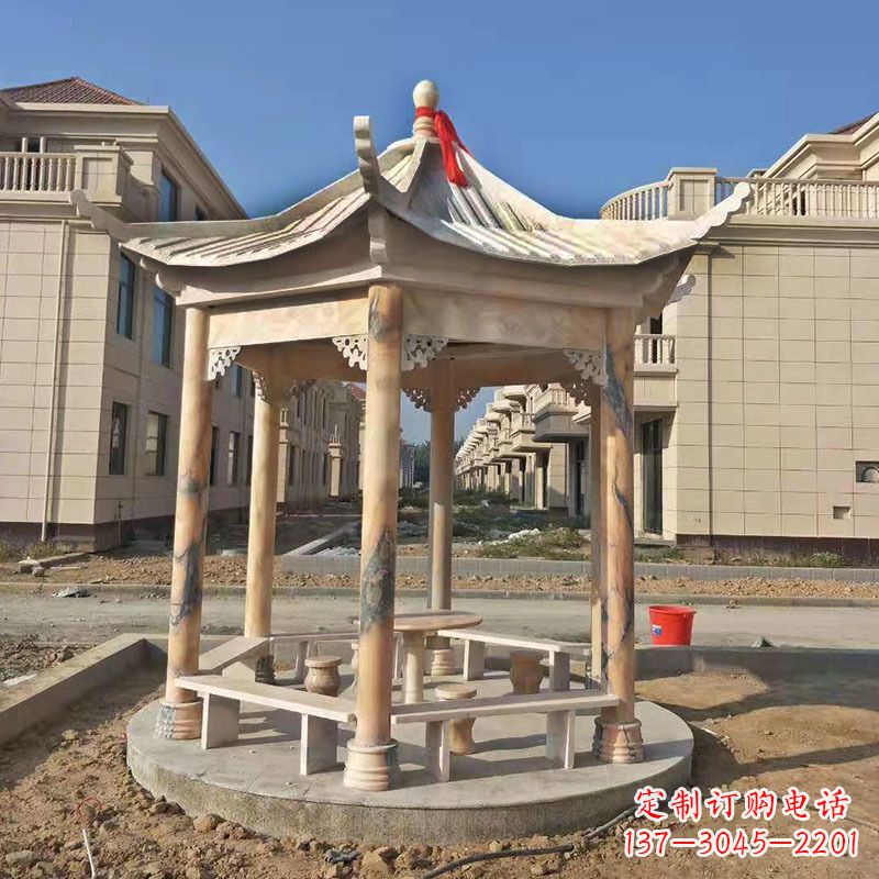 张掖小区庭院石雕凉亭