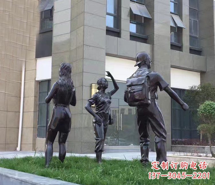 张掖小区铜雕美女人物雕塑