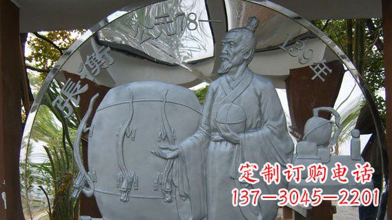 张掖校园不锈钢名人宣传雕塑