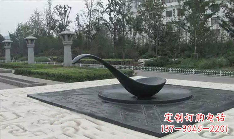 张掖校园古代指南针司南铜雕