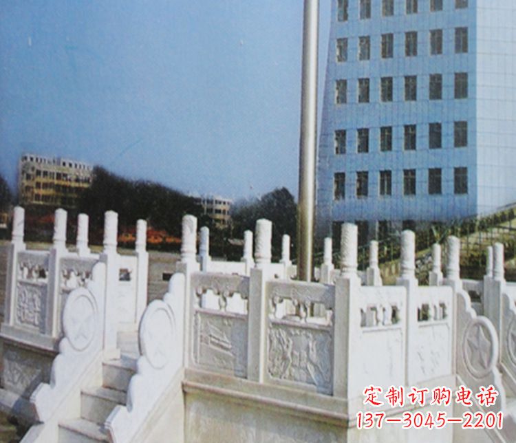 张掖校园汉白玉升旗台景观石雕