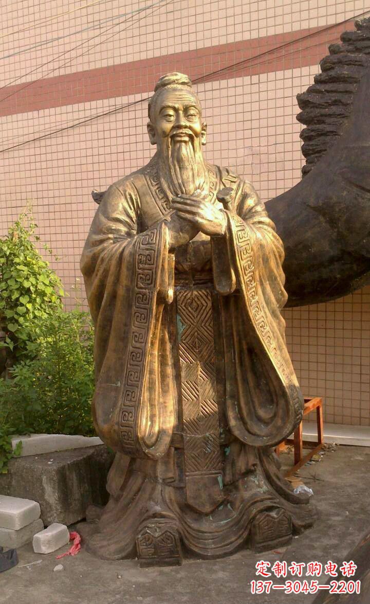 张掖校园孔子像人物铜雕