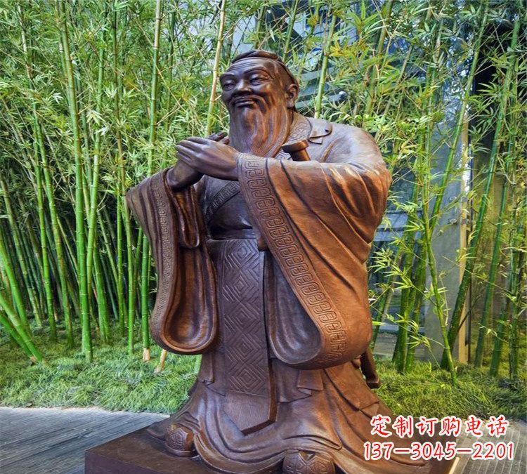 张掖校园孔子行教像铜雕