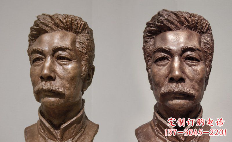 张掖校园鲁迅头像名人铜雕