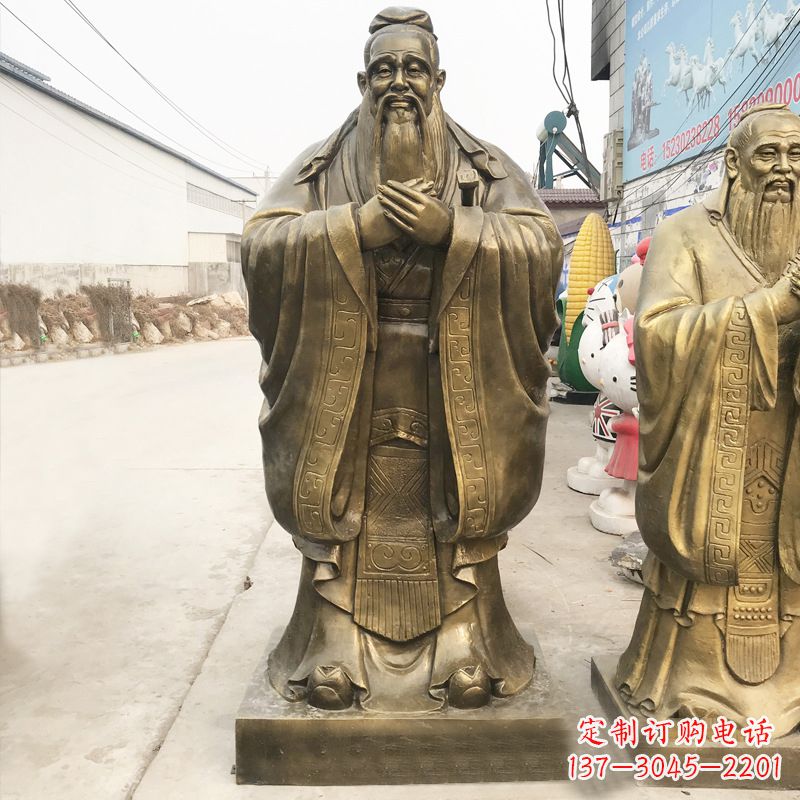 张掖校园名人孔子铜雕