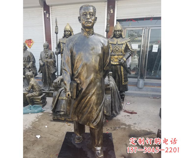 张掖校园名人立式陶行知铜雕