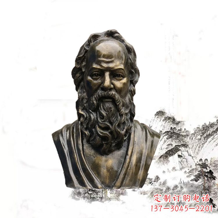 张掖校园名人苏格拉底头像雕塑