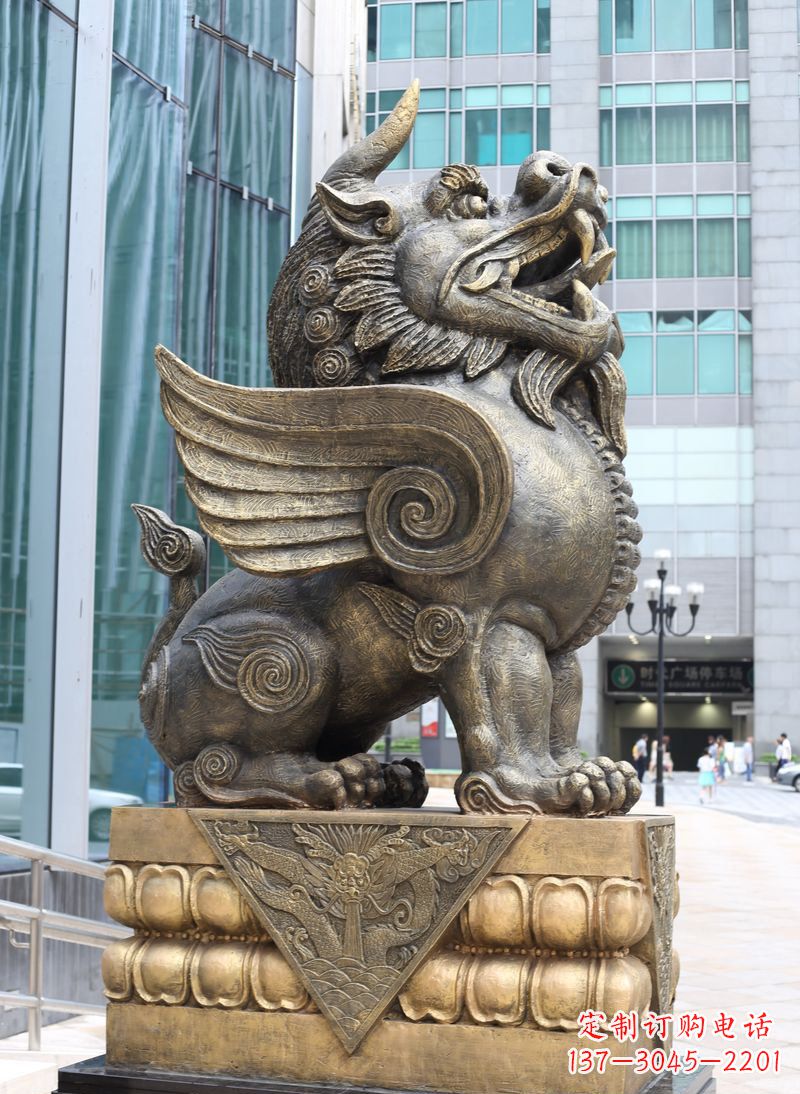 张掖獬豸法院独角兽铜雕
