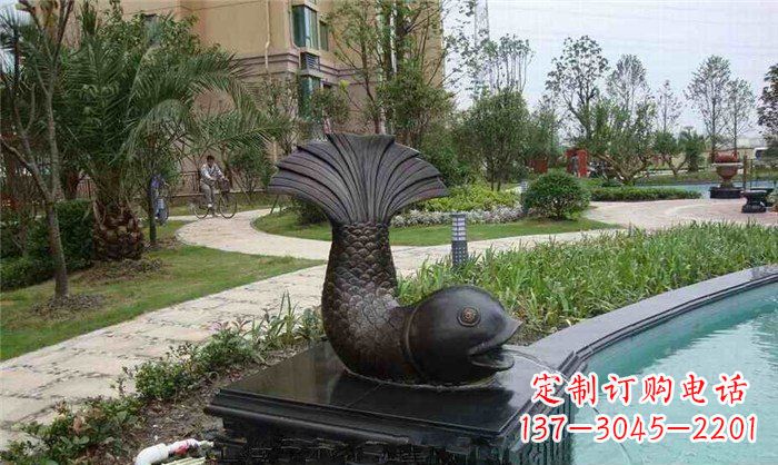 张掖鱼式喷泉小区景观铜雕