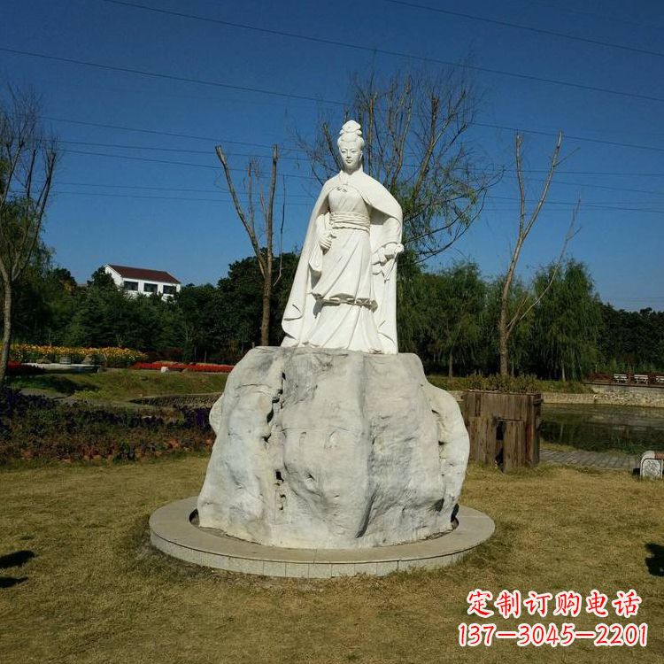 张掖虞姬石雕塑-公园历史名人楚汉时期美女雕像