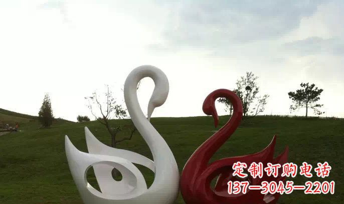 张掖园林不锈钢抽象天鹅雕塑