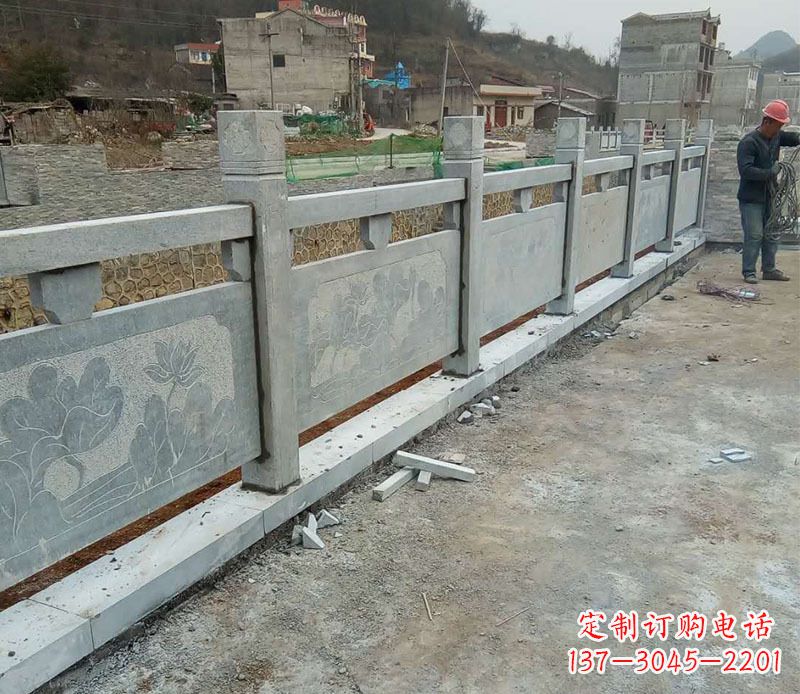 张掖园林仿古石栏板景观石雕 (5)