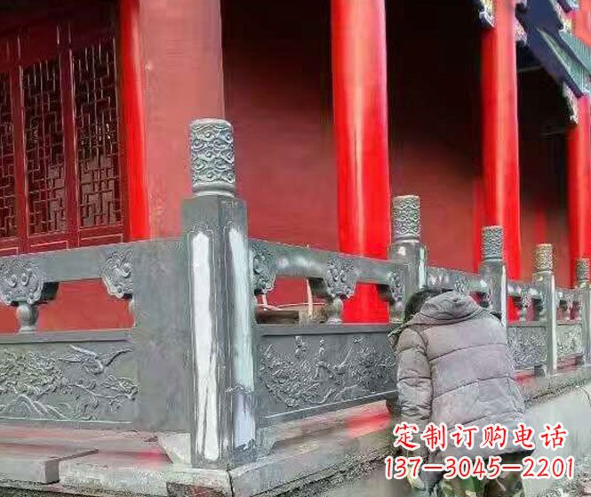 张掖园林仿古石栏板景观石雕 (9)