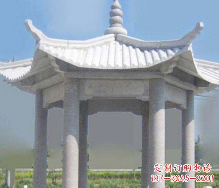 张掖园林仿古石凉亭景观石雕