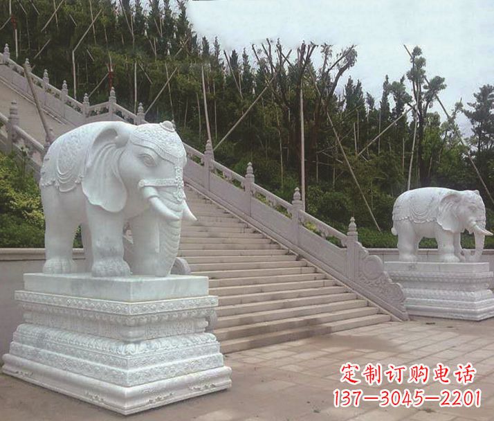 张掖园林汉白玉大象景观石雕