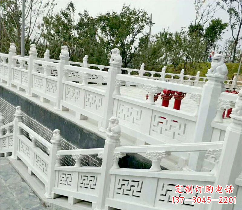 张掖园林汉白玉栏板景观石雕 (2)