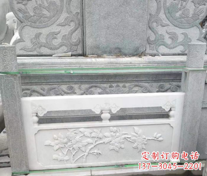 张掖园林汉白玉石浮雕栏板 (3)