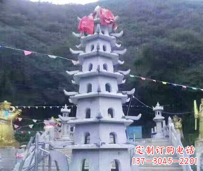 张掖园林景观大理石宝塔石雕
