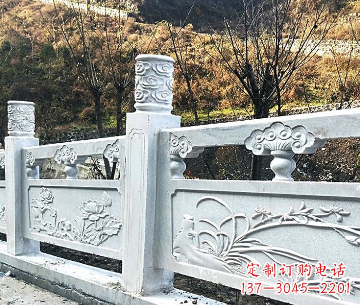 张掖园林景观大理石栏板石雕 (7)