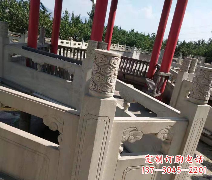 张掖园林景观大理石桥栏板石雕 (3)
