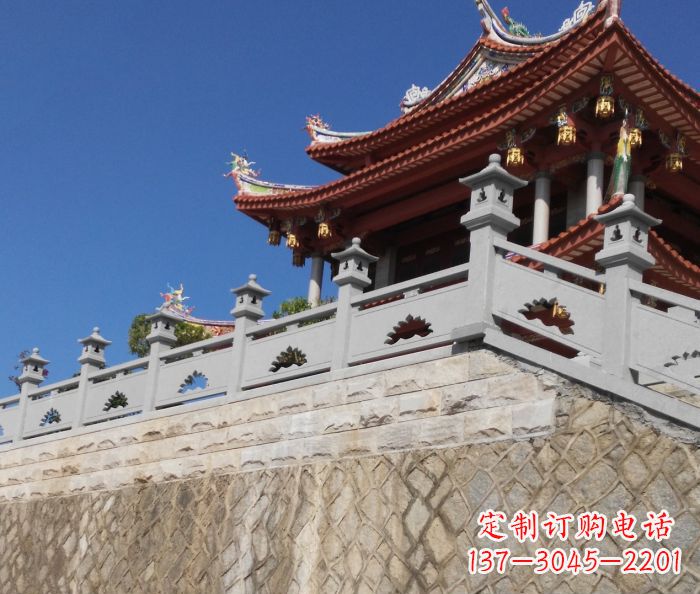 张掖园林景观大理石镂空莲花石栏板
